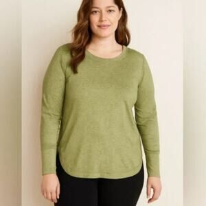 Athleta Uptempo Top Small Sage Green Long Sleeves Thumbholes Workout Athletic